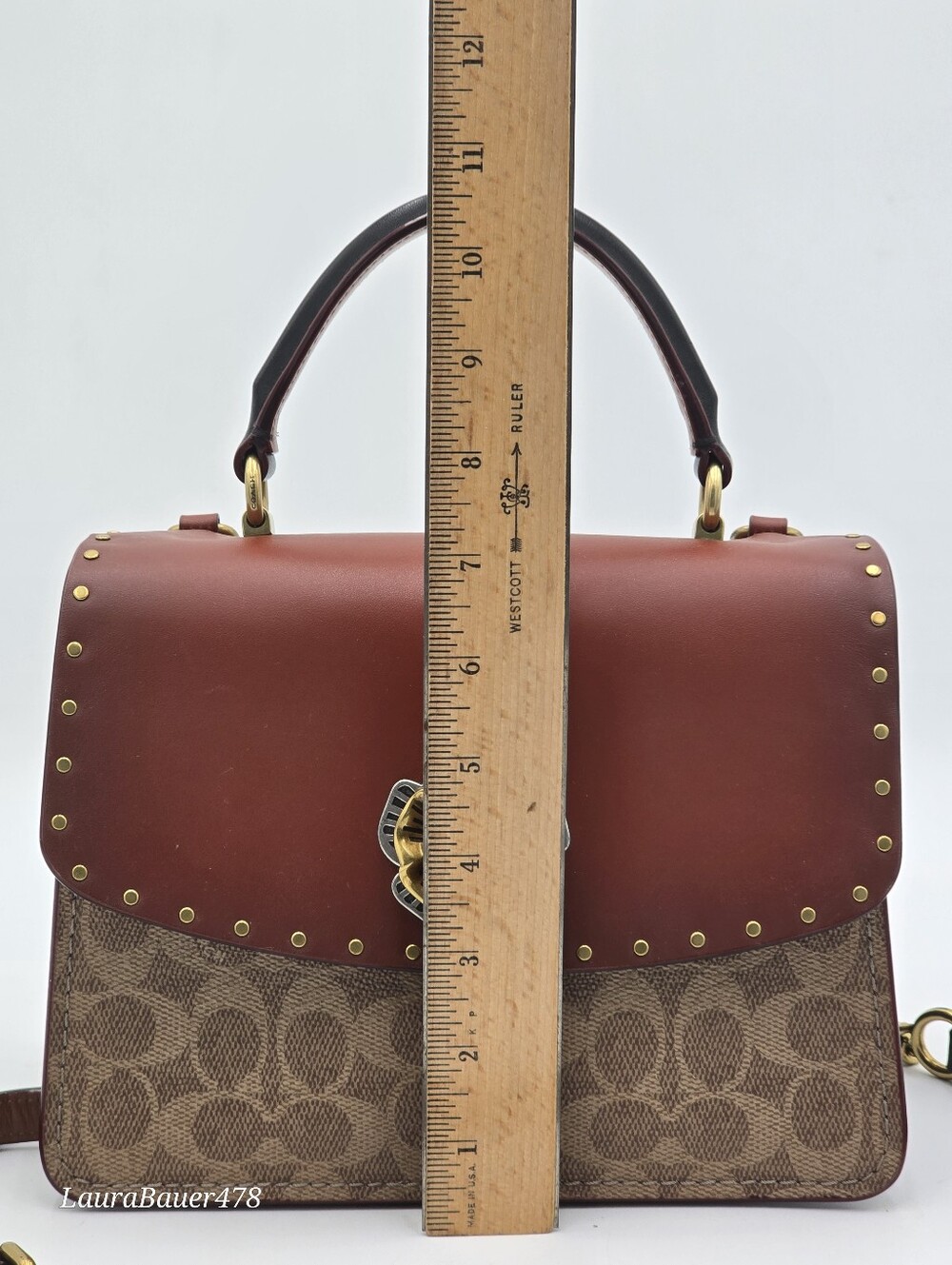 💥NWOT💥Coach Parker Top Handle Bag, Rust/ Signature Canvas - Picture 13 of 16